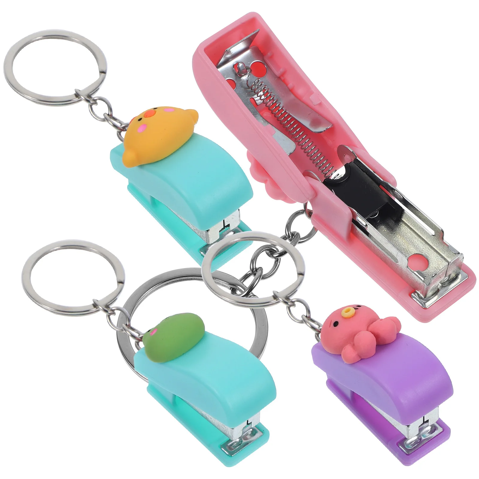 4 قطعة دباسة كرتونية ممتعة خفيفة الوزن أداة تثبيت ورقية لمكتب المدرسة ملحقات المكتب مستلزمات القرطاسية