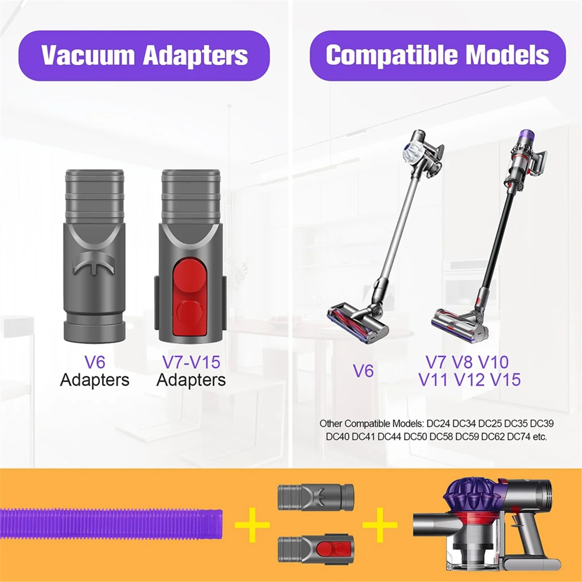 Пылесос для Dyson V15, V12, V11, V10, V8, V7, V6, 31,8 дюйма