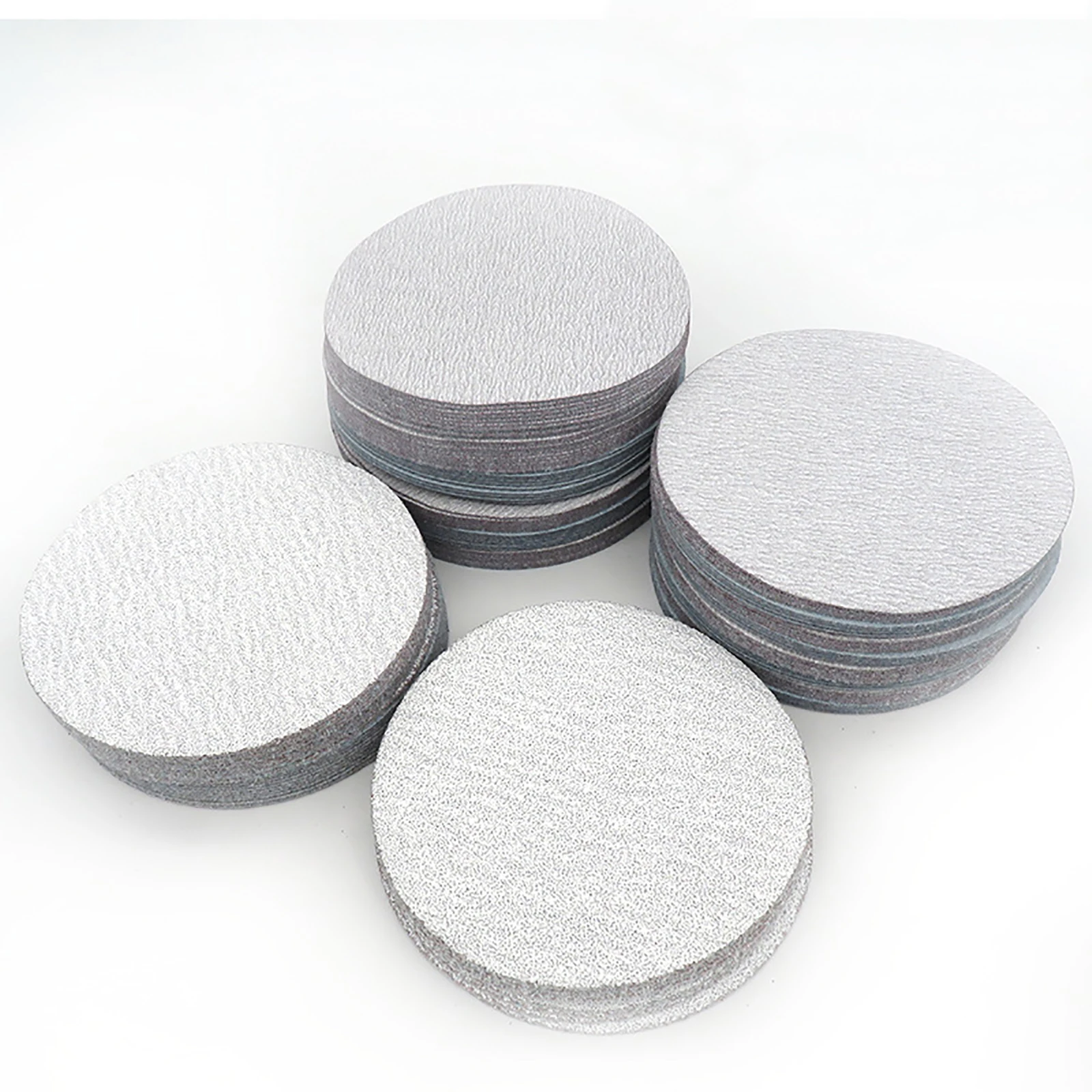 

100PCS 5 Inch 125mm Sanding Discs Hook & Loop 80-1000 Grit White Dry Grinding Abrasive Sandpaper for Wood Metal Car Sanding