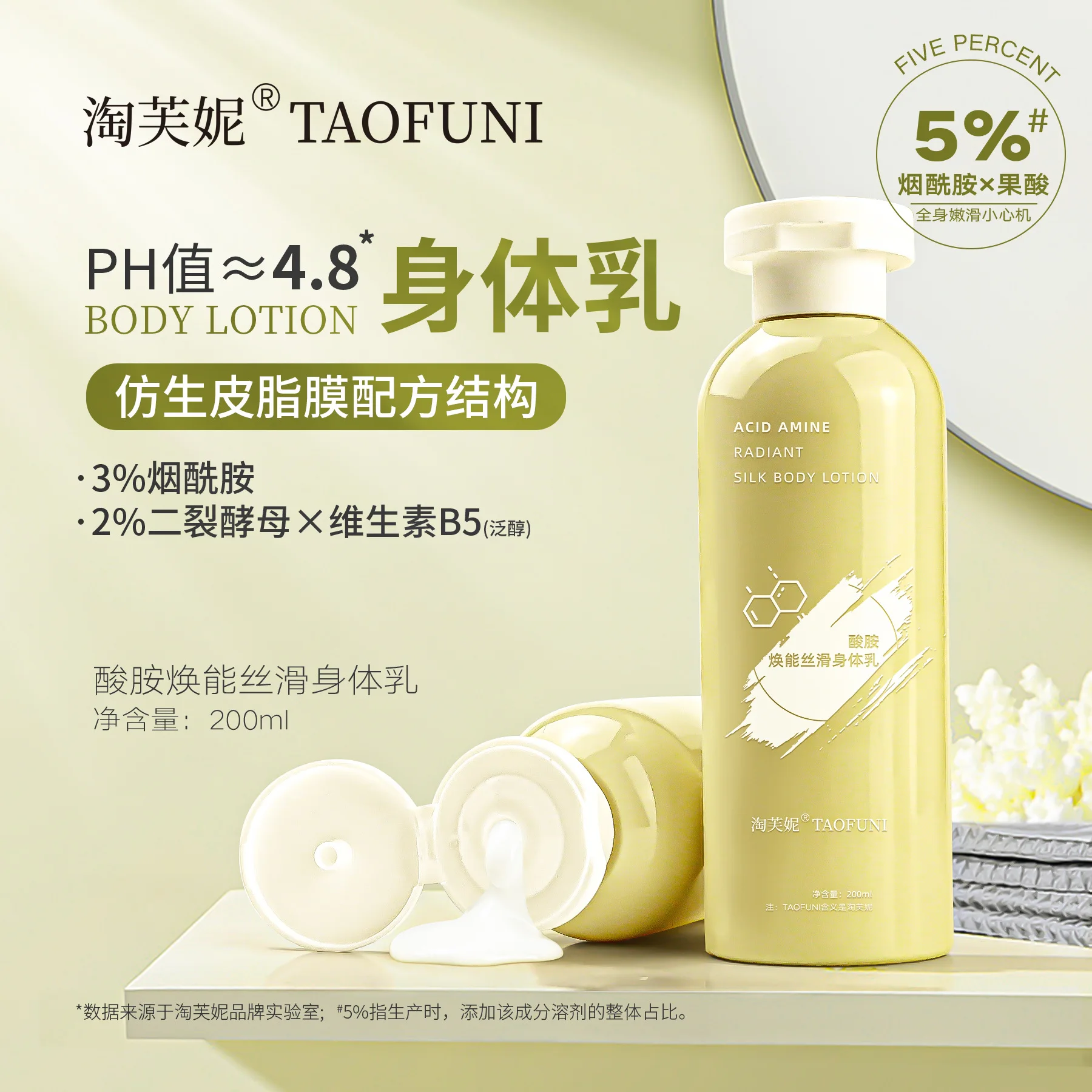 

Лосьон для тела Niacinamide & AHA для обновления с бифидой, мягким отшелушиванием и питанием ​