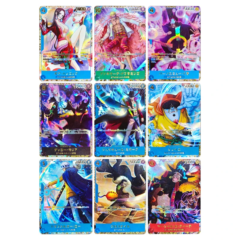 Anime One Piece NEW DIY Manga Cards Luffy Teach Kuma Three types Strip Refractive Process Self-Made Card Game Collection Cards