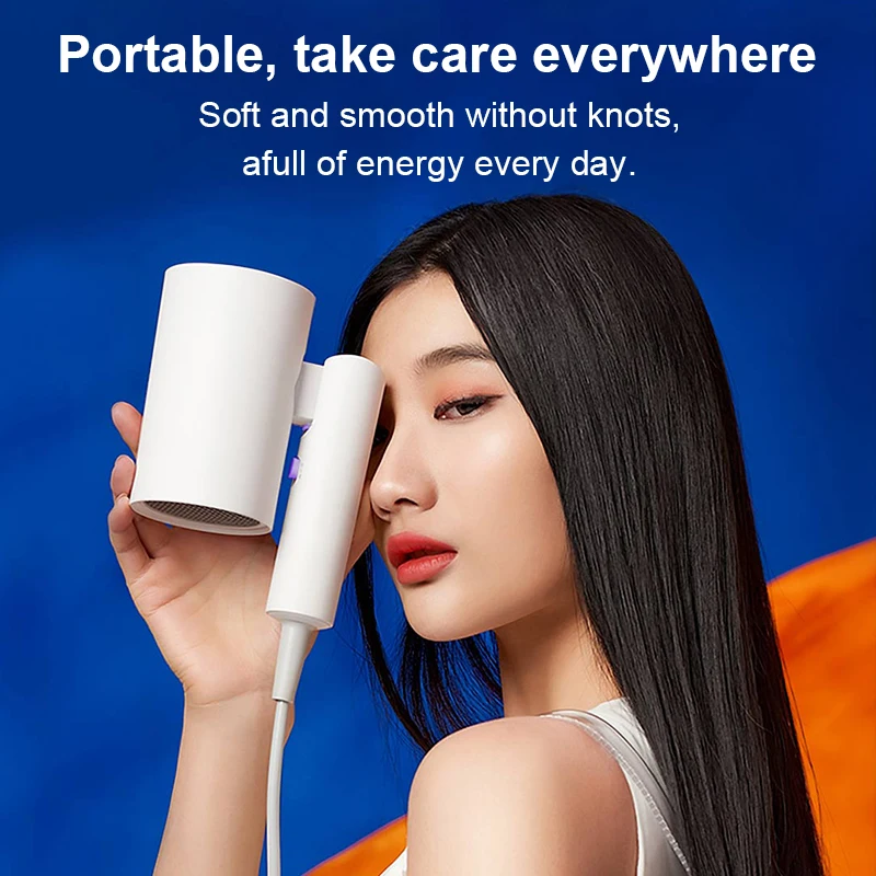 ShowSee-secador de pelo A4 plegable de anión, difusor de iones negativos de 1800W, soplador de cabello de secado rápido para el cuidado del cabello