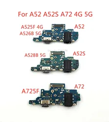 삼성 갤럭시 A52 4G A525F A52 5G A526B A52S A528B A72 A725F 4G 5G 용 USB 충전 포트 충전기, 베이스 커넥터 교체, 1 개