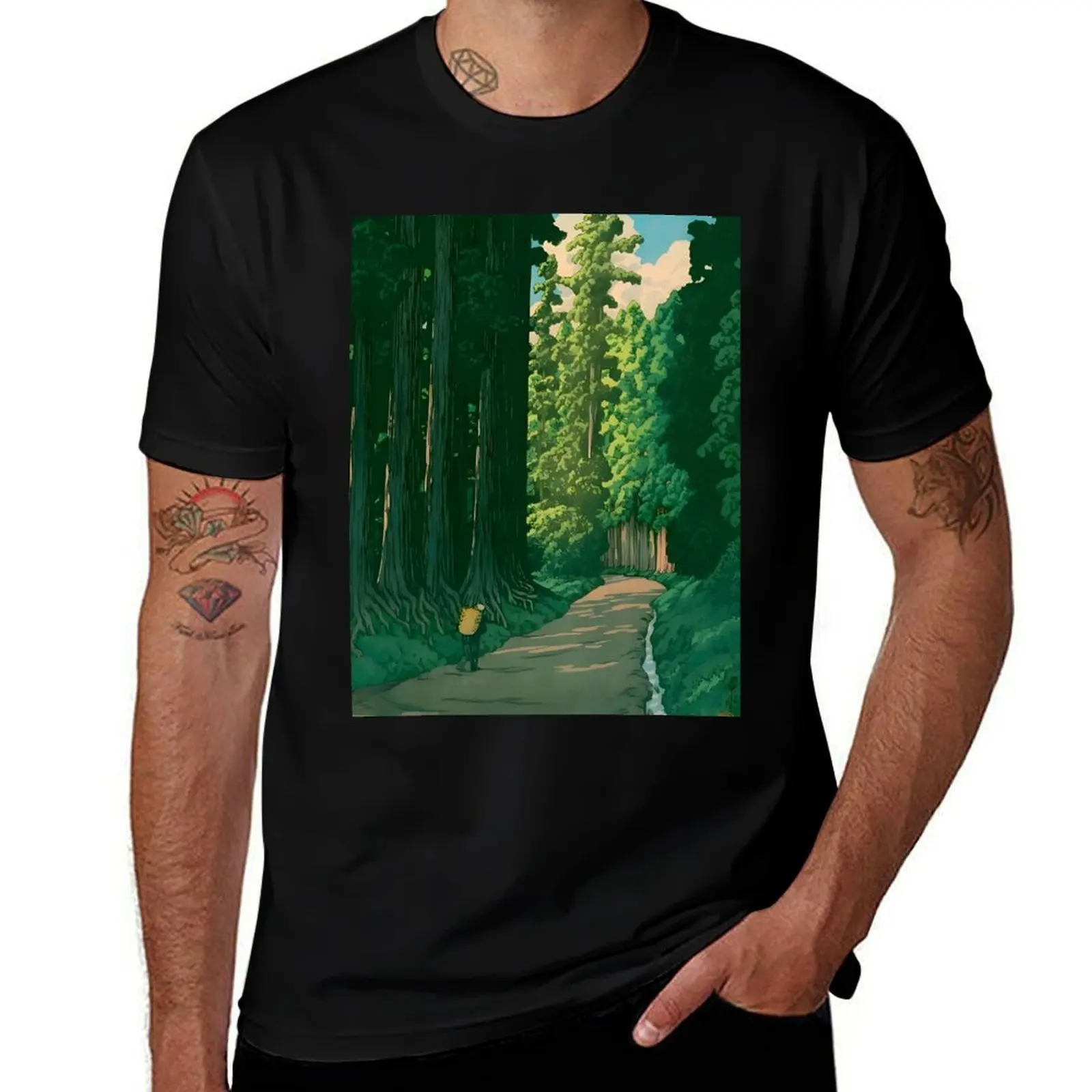 

Hasui Kawase T-Shirt vintage clothes anime Luxury man mens t shirts casual stylish