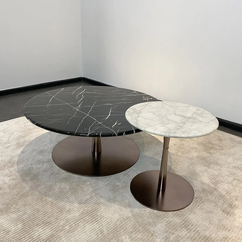 Mesa de centro redonda, móveis sofisticados e luxuosos