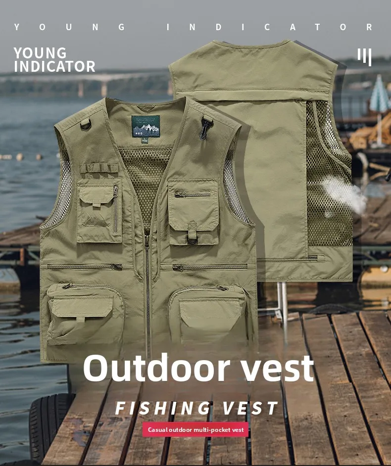 Multi-Pocket Photographer Reporter Director Vest Outdoor Hiking Promotional Vest Multi-Function Work Wear