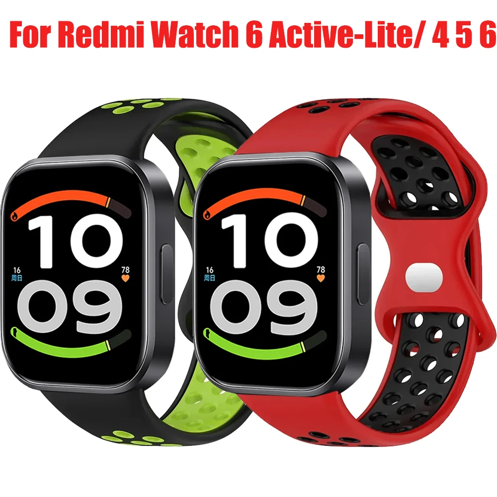 Silicone Strap For Redmi Watch 6 Active/6 Lite/6 5 4 Two-tone Sports Replaceable Watchband For Xiaomi Mi Band 10 Pro 9 Pro 8 Pro