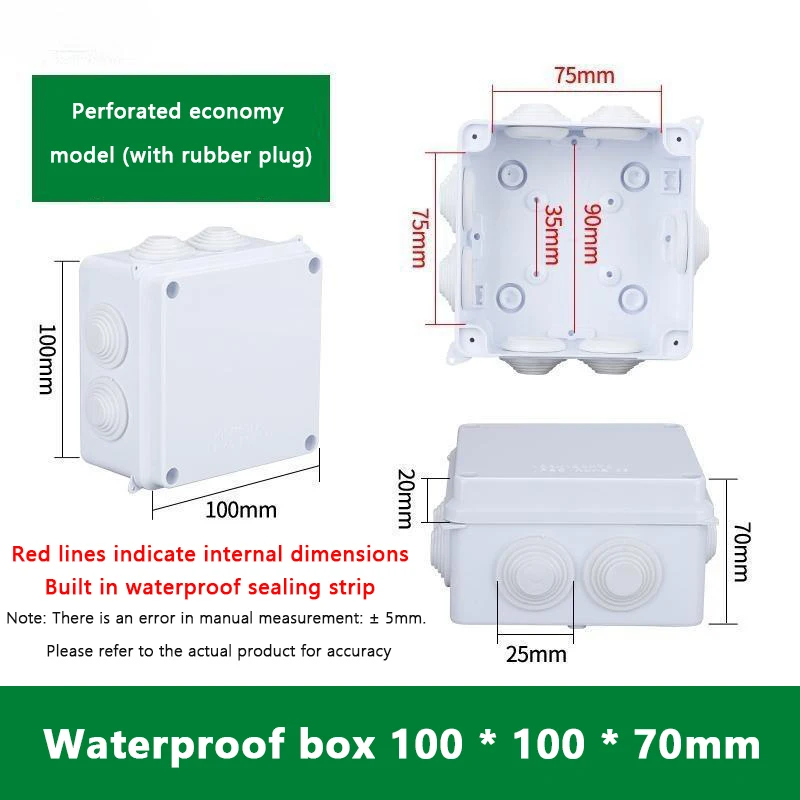Witte aansluitkabeltak DIY waterdichte IP65 stroomkast aansluitdoos binnenkabelbehuizing elektrische schakelkasten