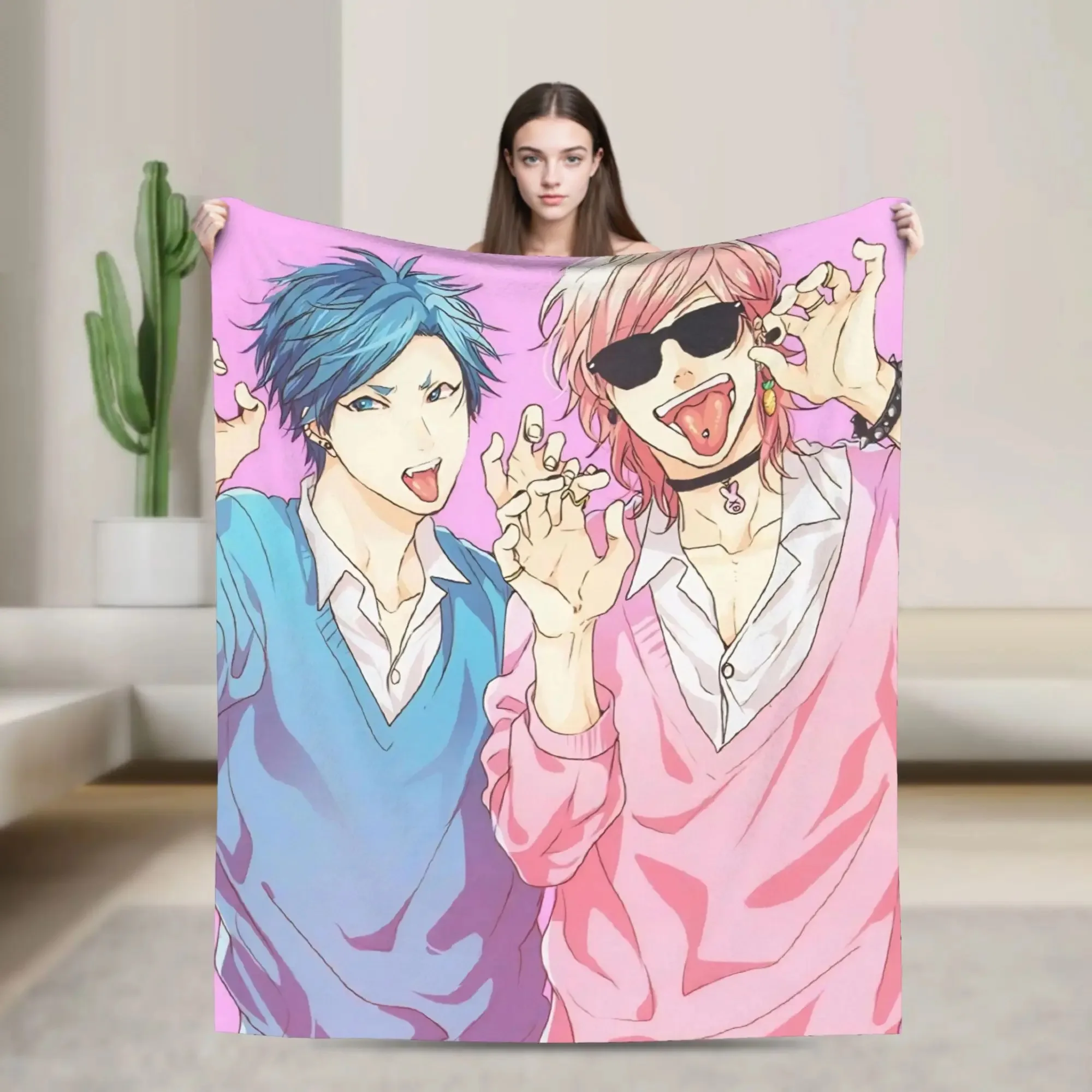 Yarichin B Club Yuri  Blankets Quality Soft  Throw Blanket Winter Camping Couch Bed Fluffy Bedspread