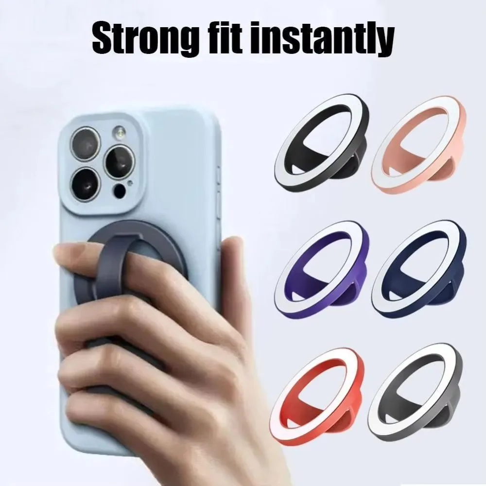 

Strong Adsorption Finger Ring Holder For Magsafe Magnetic Phone Back Grip Metal Plate Ring Soft Anti-fall Phone Mount Universal