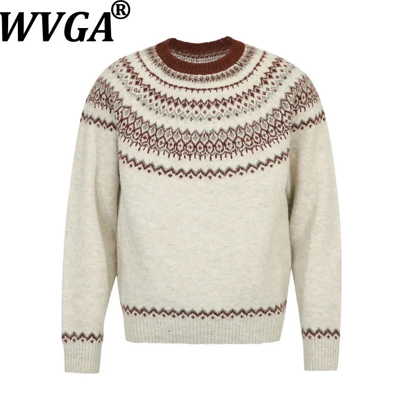 

WVGA осень Зима Новый Мужской Tide High Street Винтаж Аргайл Модный Дизайн Пуловер Свитера Нишевые Шикарные Повседневные Топы Ins Y2K W12400