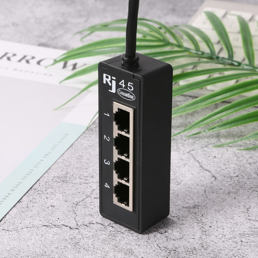 RJ45 1 Male To 4 Female LAN Ethernet Socket 2/3 Port Splitter Ethernet Cable Networking Extender Adapter Accessories For Lan