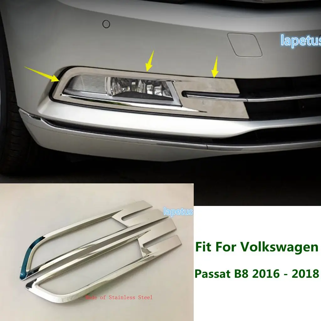 

Front Bumper Fog Light Lamp Foglight Decoration Frame Cover Trim Fit For Volkswagen Passat B8 2016 - 2018 ABS Chrome Accessories