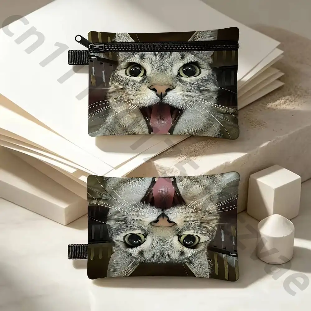 Zazu Cat Waterproof Zipper Coin Purse Lightweight Hanging Key Pouch Card Holder For Daily Use