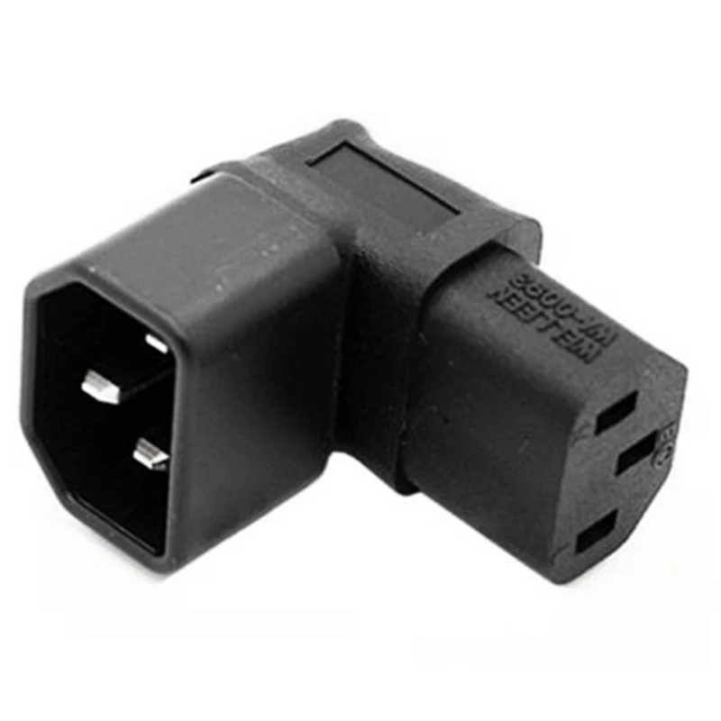 1 Pcs IEC Male C14 To Up Right C13 Power Extension Adapter & 1 Pcs USB 3.0 Angle 90 Degree Extension Cable