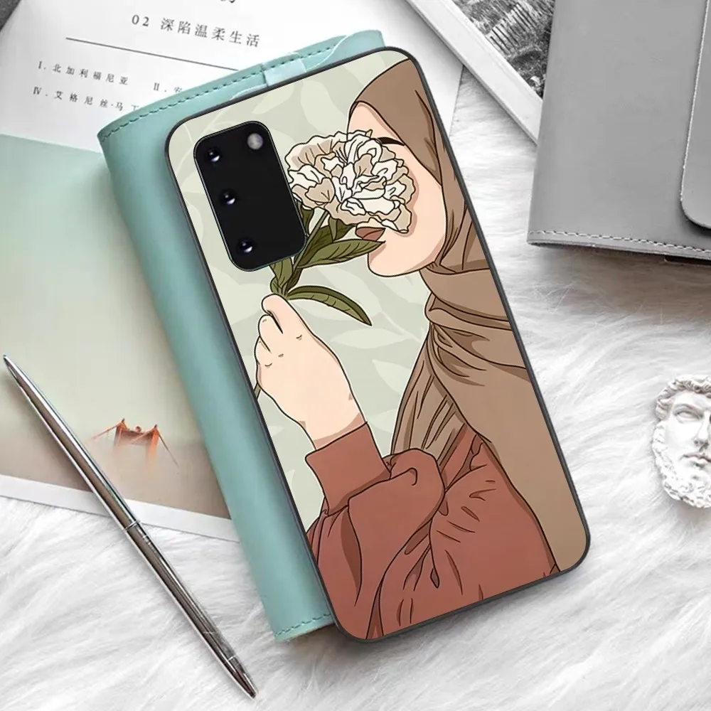 Muslim Arabic Hijab Girl Phone Case For Samsung S 9 10 20 21 22 23 30 23plus lite Ultra FE S10lite Fundas