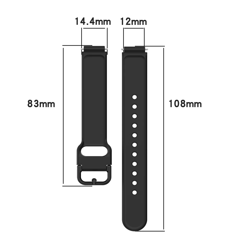 실리콘 범용 네일 버클 스트랩, 헤드 및 프레임 액세서리용 12mm 인터페이스 너비와 호환 가능