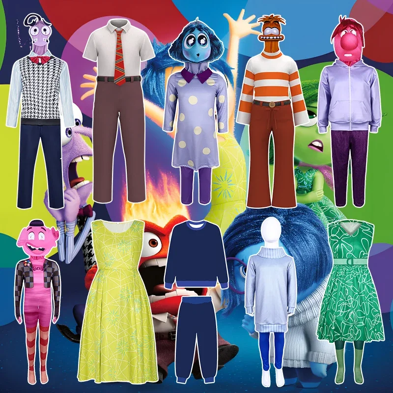 Anime Movie Inside Out Joy Cospaly Costume Joy Anger Fear Cos Outfits For Adult Kids Halloween Stage Performance Costume