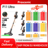 Proscenic P11 Ultra Cordless Vacuum Cleaner, 40kPa Suction, 4-Layer Filtration, 40min Runtime, Tangle-Free Brush, Green LED Head
