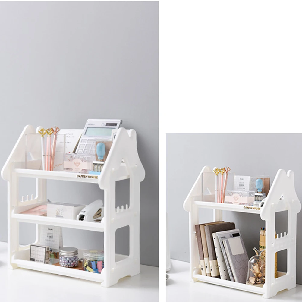 

Three Layers Multifunctional Plastic Storage Rack Desktop Condiments Organizer Holder Shelf for Bathroom Kitchen (White