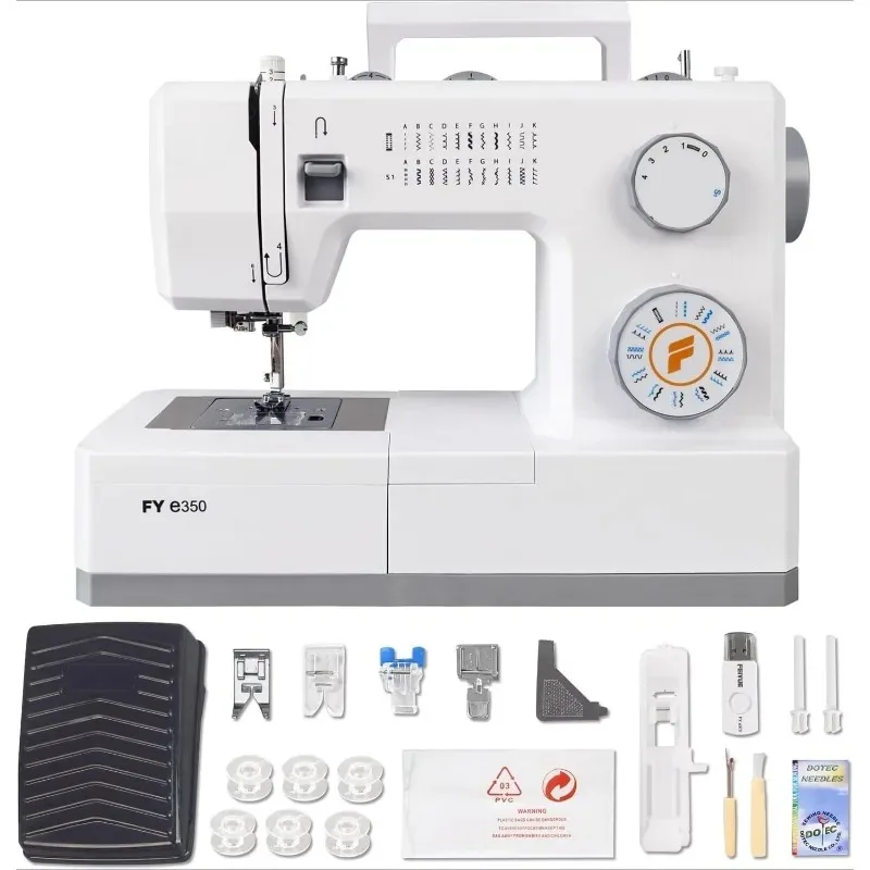 Furniture.FYe350 ماكينة خياطة، محرك سيرفو موفر للطاقة، شديد التحمل ومحمول، 23 غرزة مدمجة، وضع إبرة متعددة #1