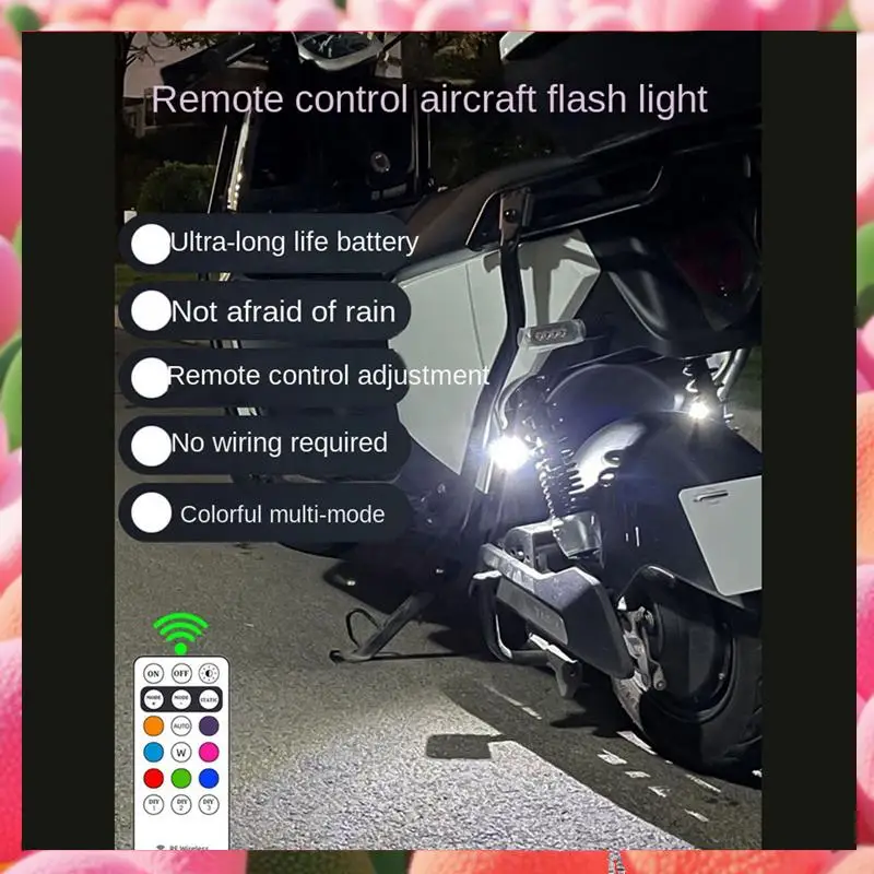 8 шт. светодиодный сигнальный светильник для мотоцикла, универсальный мини-сигнальный светильник для дрона с контроллером, стробоскоп, 8 цветов, индикатор-ABJU