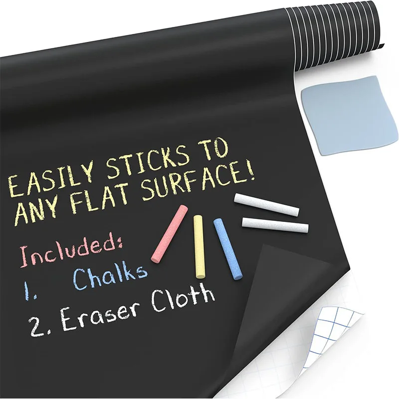 

Blackboard Stickers Chalk Board Erasable PVC Draw Mural Decor ChalkBoard Wall Sticker for Kids Rooms Bedroom Office 45x150cm