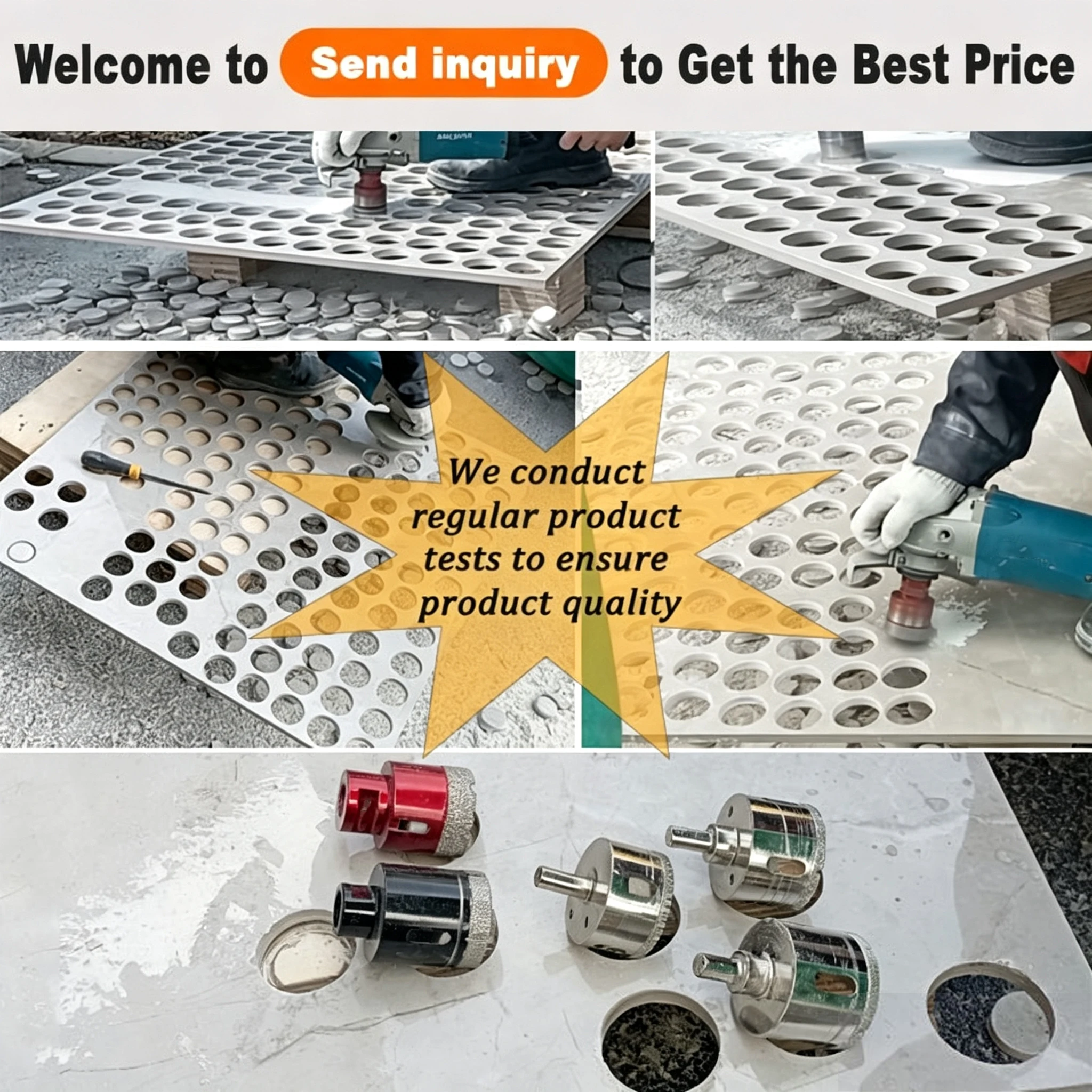 LAANCI Brazed Diamond Drill Core Bits Set 10pcs M14 Thread Tile Hole Saw Kit Drilling Porcelain Granite Marble Ceramic