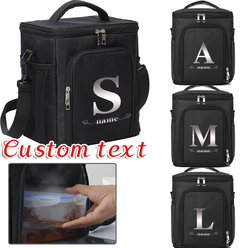 

Customized Name Black Insulated Box Insulated Bag Lunch Bag Food Storage Box Outdoor Camping Picnic Storage Box