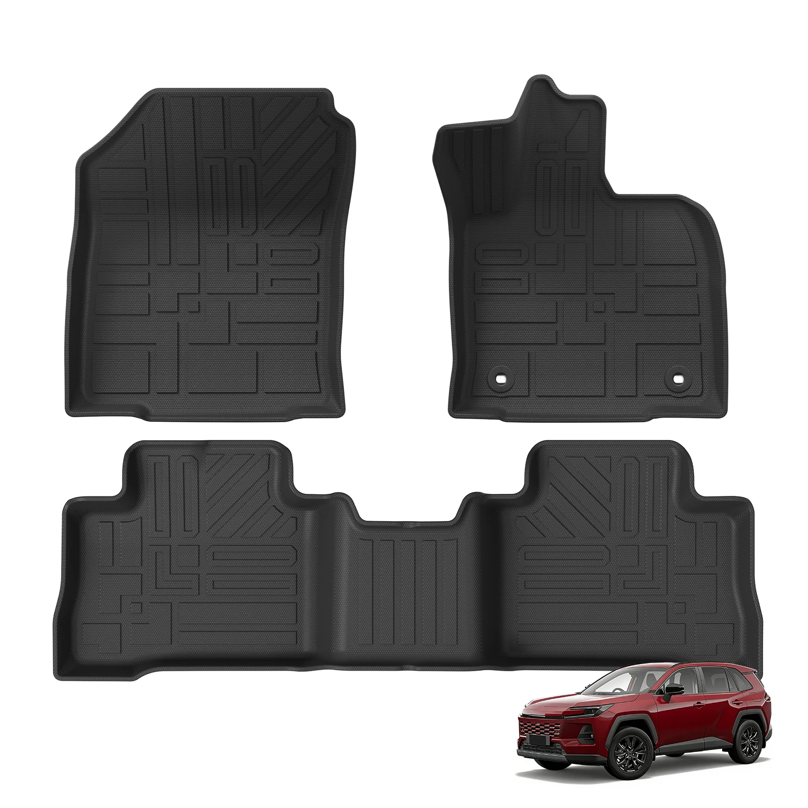 LUCKEASY Right Drive for Toyota RAV4 Hybrid 2026 All -Weather TPE Floor Mat Cargo Liner Foot Pad Car Interior Accessories Black view 5