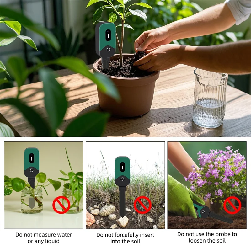 BYBS-Smart Soil Sensor Soil Sunlight Temp Moisture Meter For Planting Gardening Greenhouse