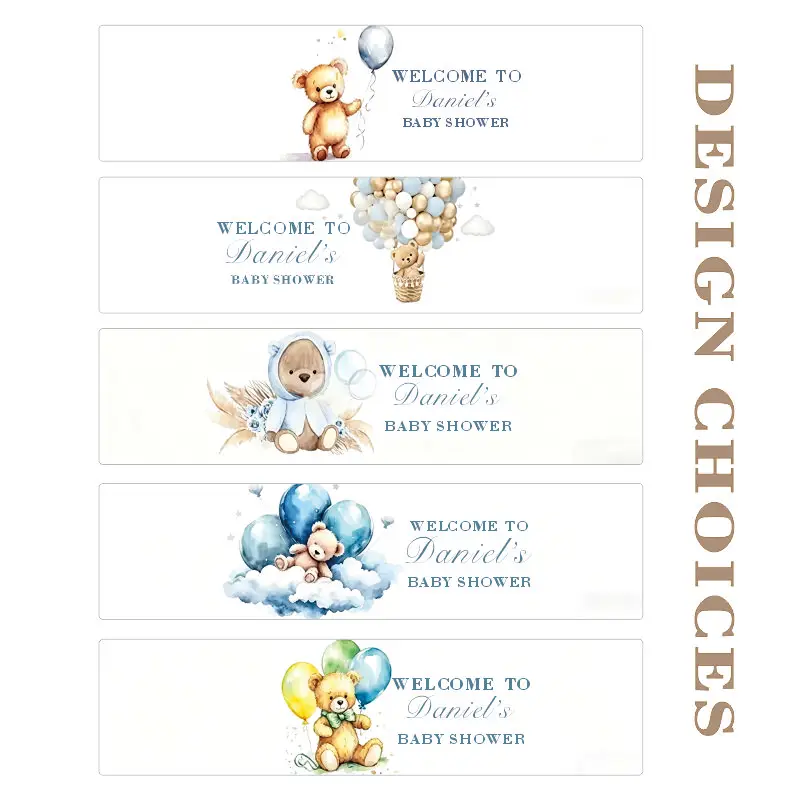 

Custom Cute Teddy Bear Water Bottle Labels Sticker Baby Shower Baby Girl Boy Birthday Baptism Label Personalized Gender