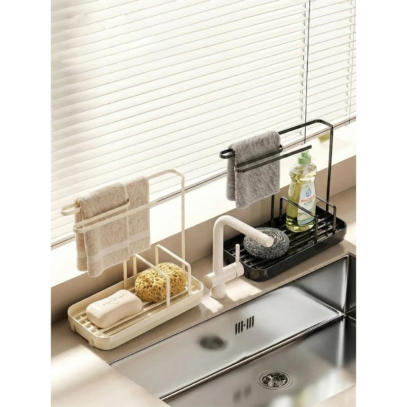 

Kitchen rag rack new multi-functional sink countertop dishcloth sponge storage multi-functional drain rack