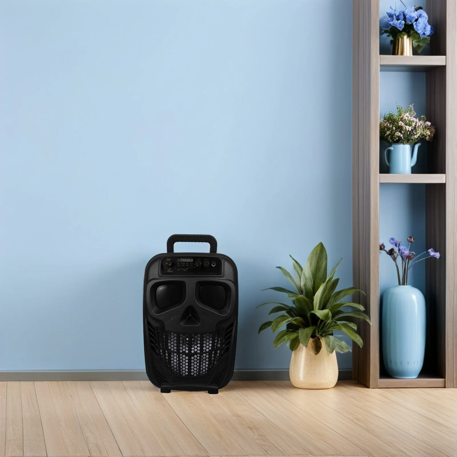 مكبر صوت كاريوكي محمول مقاس 8 بوصة، أضواء LED، ميكروفون صوت كبير، حفلات خارجية، تجمعات عائلية، موسيقى