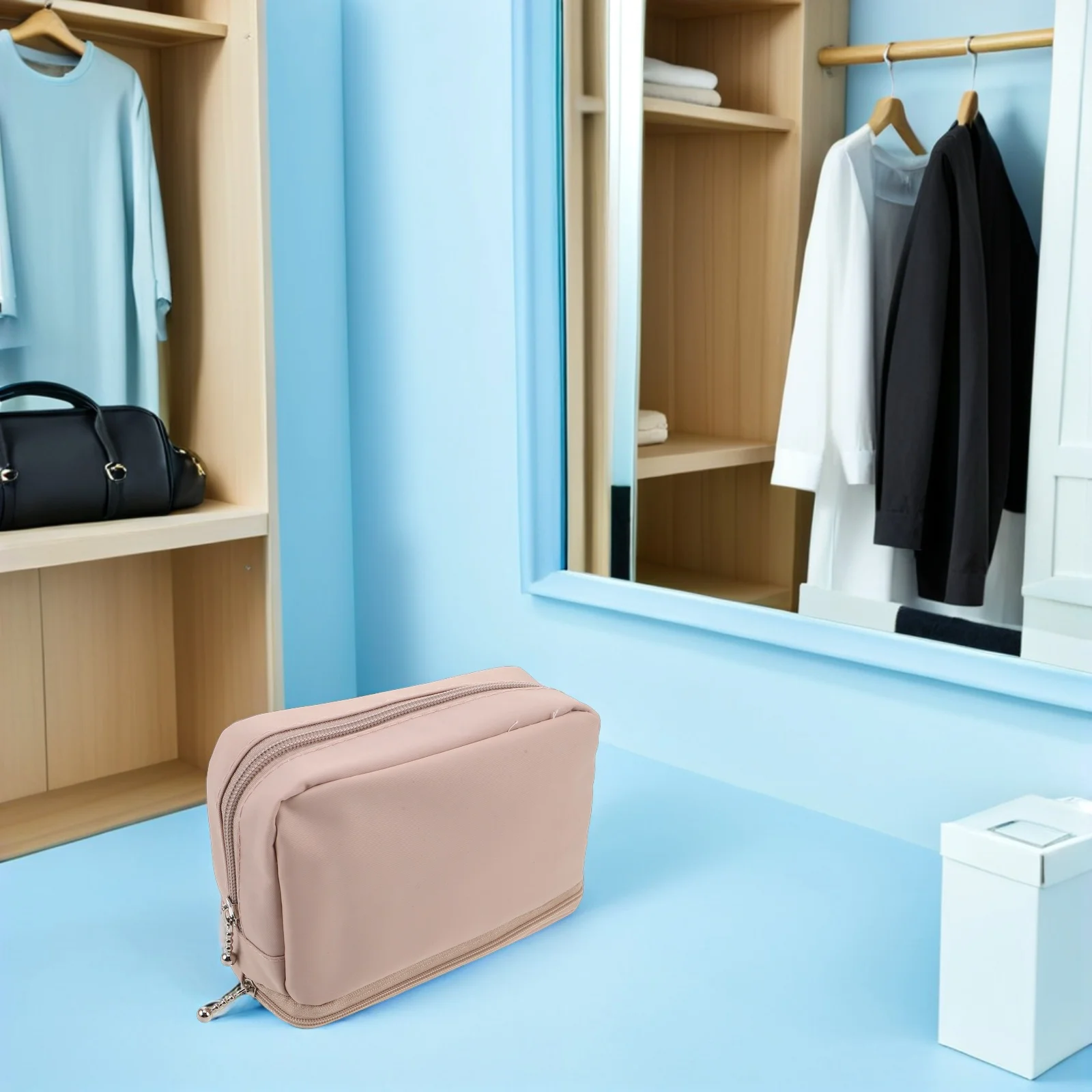 

Multifunctional Makeup Brush Case Slim Portable Travel Makeup Storage Bag Waterproof Nylon Organizer for Brushes and Cosmetics