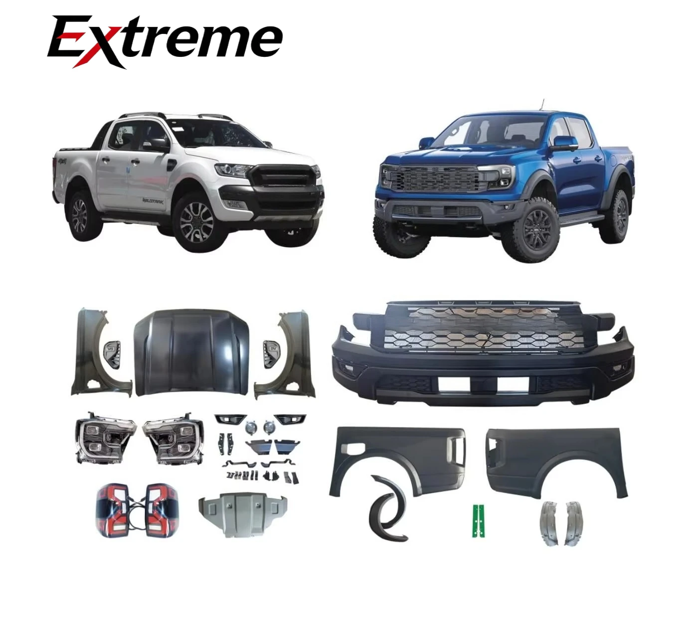 4x4 Exterior Accessories Front Bumper Upgrade Body Kit Facelift Body Kit for Ford 2012-2016 Ranger T6 Body Ktis