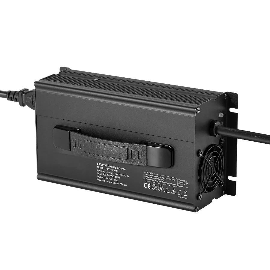 

Зарядное устройство для литиевых аккумуляторов 36В 18А, 43.8В AC-DC LiFePO4, умное зарядное устройство с разъемом Anderson, LED-индикатором и активацией при 0В для литиевых батарей
