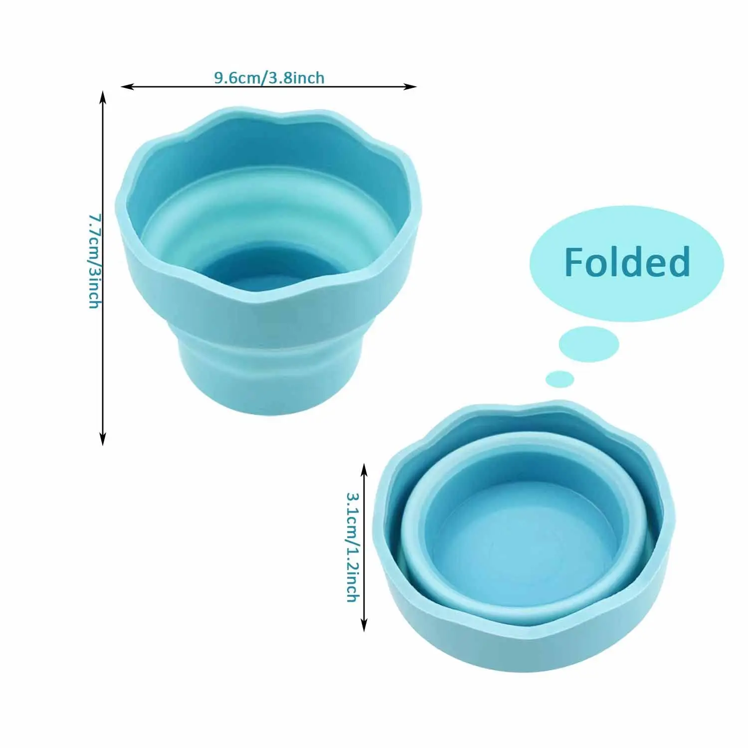 Silicone Watercolor Paint Washing Bucket Portable Scalable Telescopic Cup Folding Brush Washer Collapsible Paint Brush Cleaner view 3