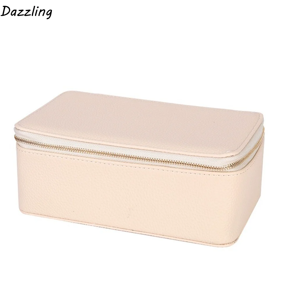 

Fashion Dustproof PU Jewelry Box Organizer with 12 Small Pouches Jewelry Display Box PU Leather Jewelry Storage Case Travel