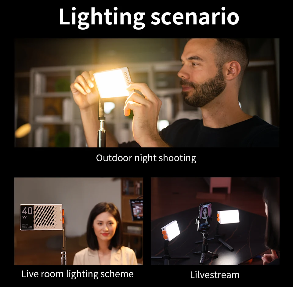 Luz de bolsillo portátil Zhiyun FIVERAY M40, luces Led bicolor de 40W, lámpara para fotografía y vídeo, luz de relleno, iluminación para fotografía