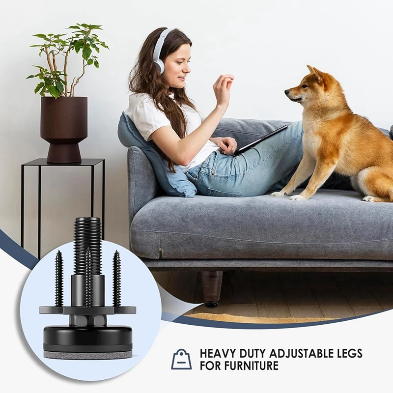 Pies niveladores ajustables en caliente, Kit de tuercas en T de rosca de 3/8 pulgadas-16 pies de mesa niveladores de muebles, niveladores de patas de alta resistencia