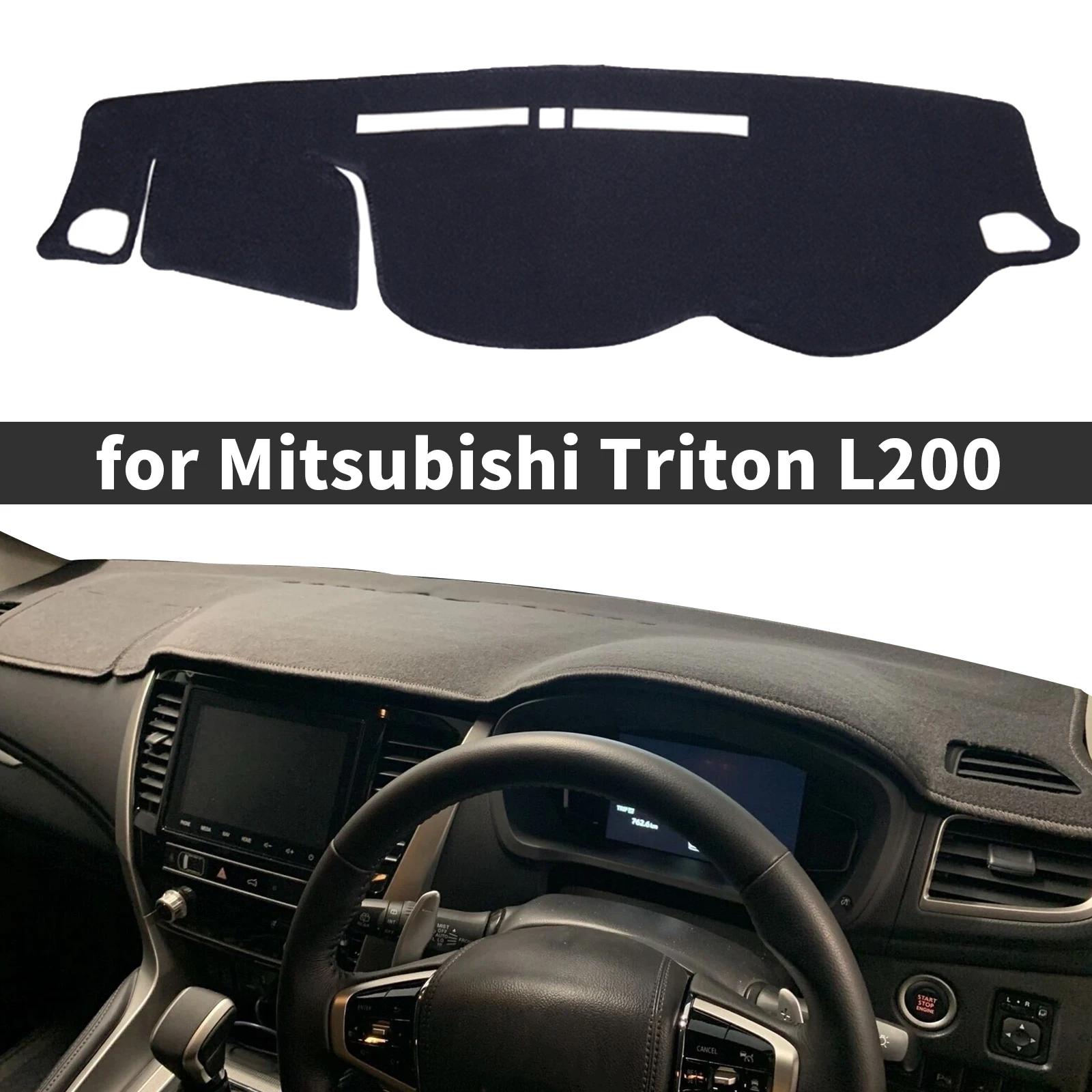 

fit Mitsubishi Triton L200 MQ MR 2015-2022 Car Dashmat Accessories Dashboard Cover Pad DashMat Sunshade Protective Carpet