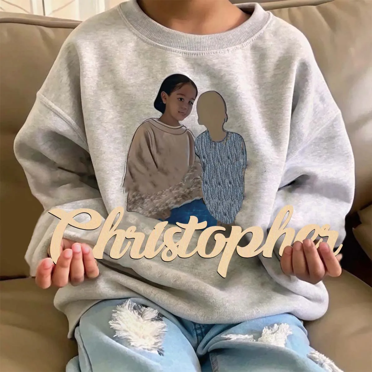 1pc Romantic Chilstopher example Customized Text Wooden Plaque Wood Material Laser-Cut Sign Door Hanging Decor