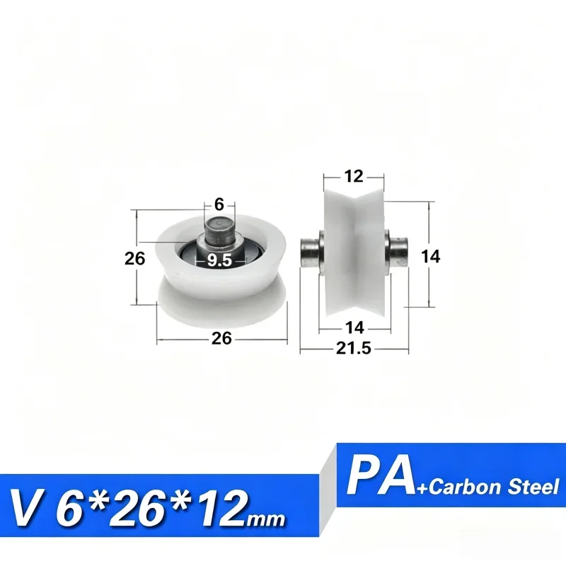 20 Stück 626 625 604 POM V-Nut-Typ mit Welle, Fenster-Tür-Schieberad, Rollenlager, ROLLENRAD 20/21/22/26mm, NICHT-STANDARDSIZE – Detail 14