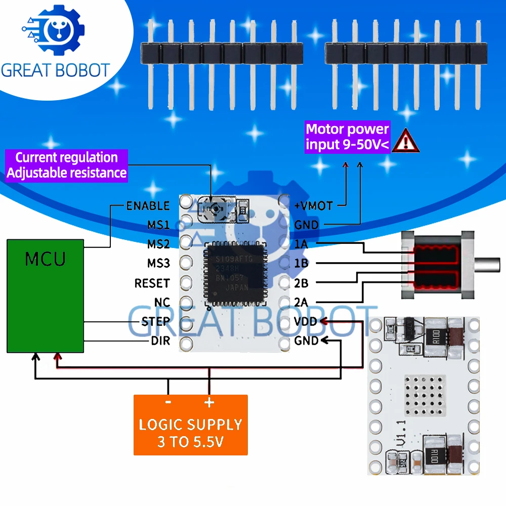 1~10PCS 3D Printer Accessories TB67S109 Stepper Motor Driver Maximum 4A Current Driven 57 Motor