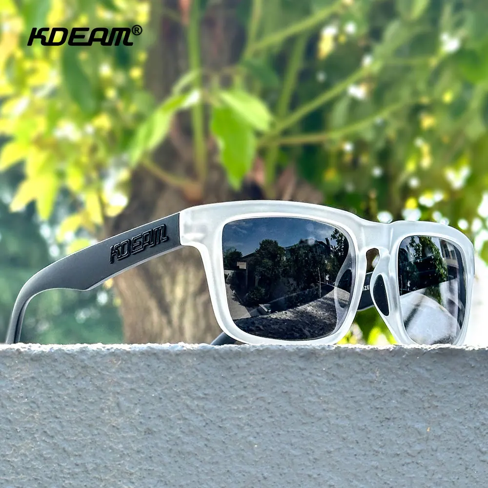 KDEAM UV400 Classic Square Frame Men's Sunglasses with Night Vision for Enhanced Night Driving Visibility