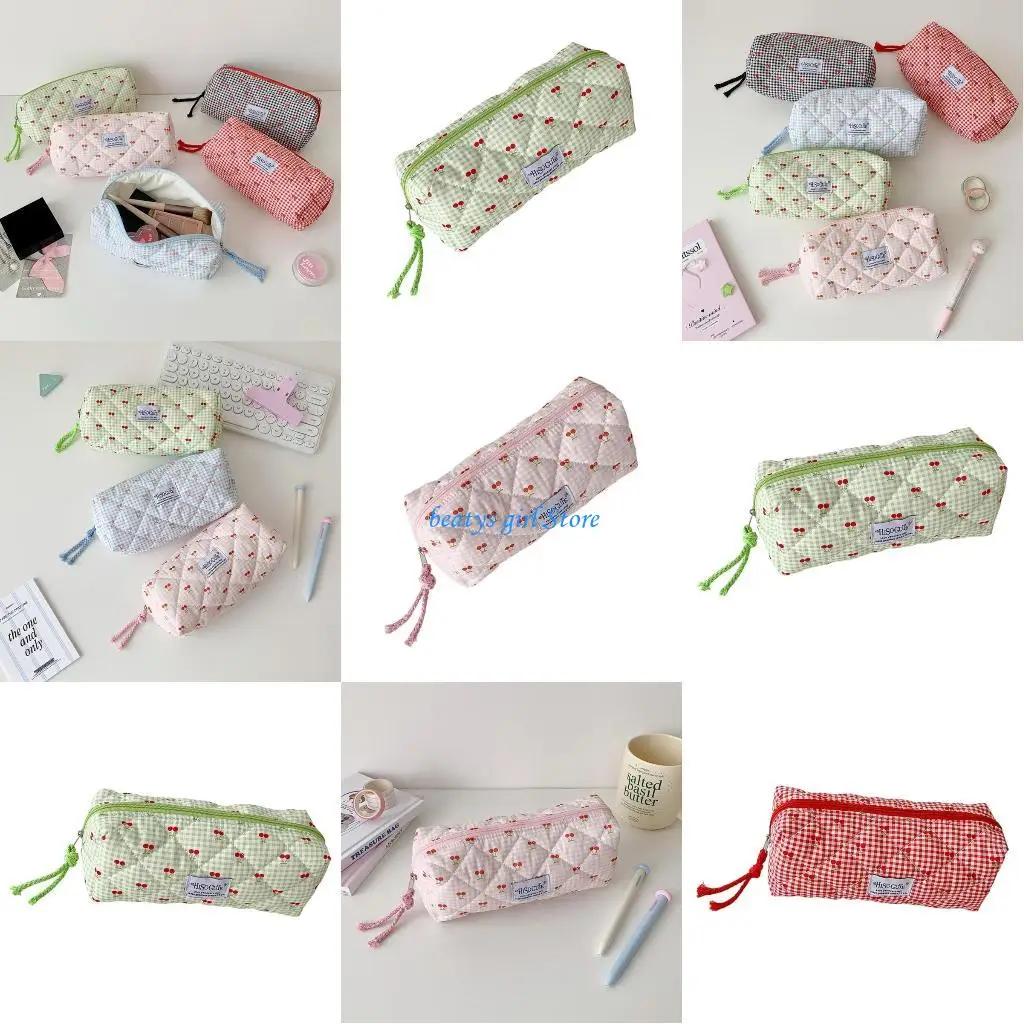 

C7AB Cartoon Pencil Box Suitable for Students Multifunctional Washable Pen Holders School Accessories Fabric Texture