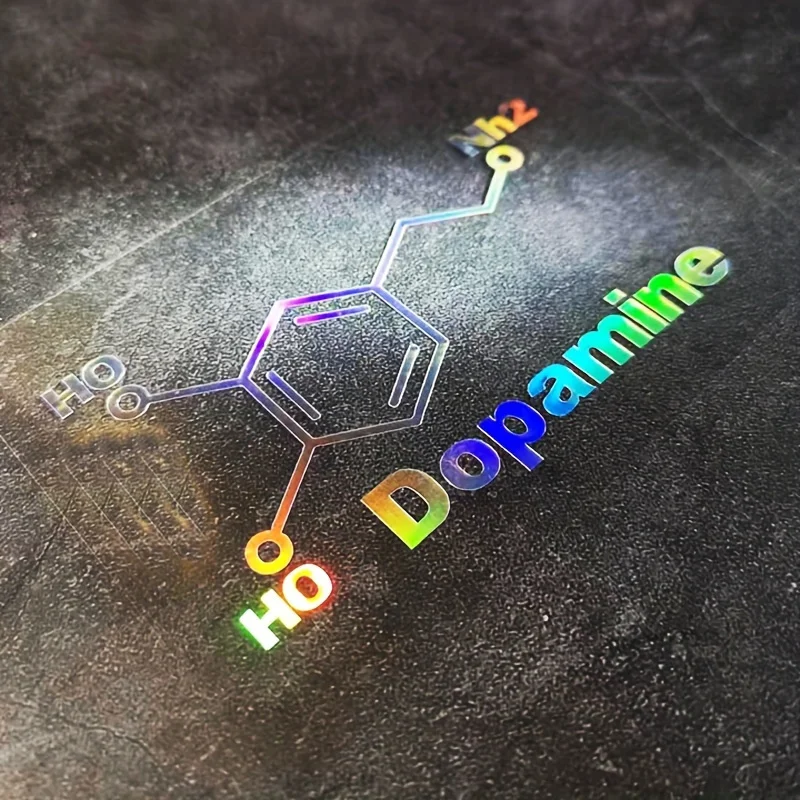 1PC Dopamine Molecule Chemical Structure PET Vinyl Sticker Waterproof Decal for Motorcycle Car Window Bumper Helmet Decor - view 2