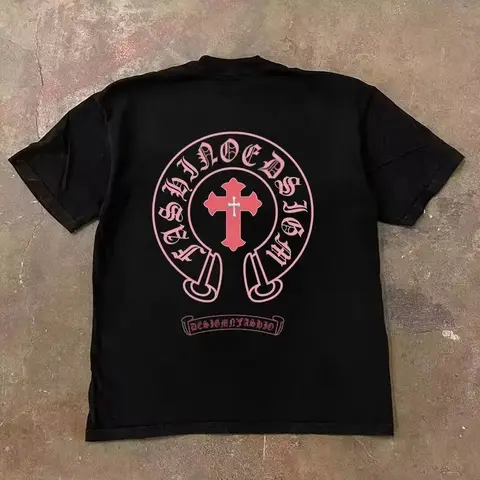 2026 New Short-sleeved T-shirt Lady and Women's Summer Explosion Cross Crowe High Street American T-shirt Top