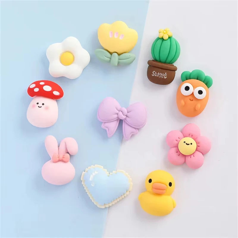 Cute Mini Kawaii Cute Duck Flower Hole Shoe Charms Decoration Shoe Buckle Diy Scrapbooking Decorative Accessories Kid Gifts